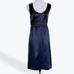 Proenza Schouler for Target Navy Blue 100% Silk Empire Waist Dress Size 9